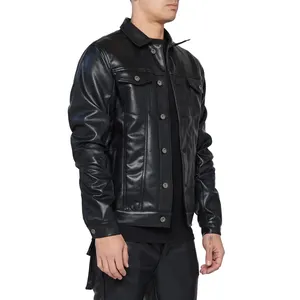 Reasonable Price High Quality Comfortable Leather <b>Jackets</b> Men's Leather Fashion Men Leather <b>Jacket</b> <b>Slim</b> <b>Fit</b> Winter <b>Jacket</b> Men's - Product Image 5