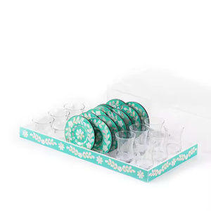 Juego de posavasos y portavasos con incrustaciones de nácar. Hecho en Vietnam. Venta al por mayor disponible directamente de fábrica. - Product Image 5