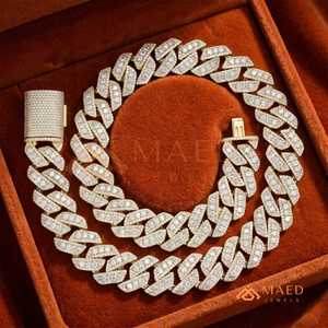 18K Gold Plated Cuban Link Moissanite <b>Chain</b> Necklace <b>Iced</b> <b>Out</b> Hip Hop Luxury Jewelry For Men Women Gift - Product Image 3