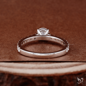 Classic Round Lab Diamond <b>Ring</b> 0.50CT Cathedral Pave Band IGI Certified 10K White Gold <b>Dainty</b> Engagement <b>Ring</b> - Product Image 3