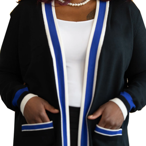 Cárdigan Casual de Cuello en V de Lana/Cachemira de Chenilla, Ropa Griega Premium, Regalo Cálido de Invierno para Hermandades y Uso Diario - Product Image 3