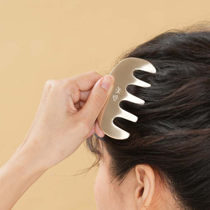 NOBBAN Korean Traditional Bangjja Brassware <b>Scalp</b> Gua Sha <b>Massage</b> Comb Hand-Forged Bronzeware Hair Brush for Head <b>Scalp</b> Therapy - Product Image 1