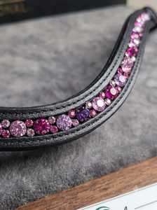 Diadema de Cuero de Lujo Personalizable Rub International con Brillantes Cristales Rosas Modelo 0786 - Product Image 5