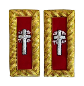 Accessoires de luxe pour frak : Épaulettes des Chevaliers Templiers, broderie à la main en bullion, personnalisées - Product Image 1