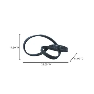 ประติมากรรมวงกลมสแตนเลสสีนิกเกิลดำ ขัดเงา ลายธีมความรัก ของตกแต่งงานแต่งงาน ของขวัญ งานฝีมือโลหะ - Product Image 2