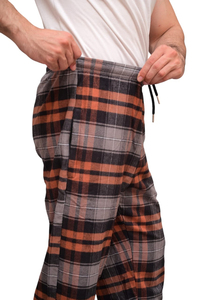 Pantalon de pyjama en flanelle à carreaux pour homme, taille élastique avec cordon de serrage, respirant, poids moyen, coupe décontractée, idéal pour l'automne - Product Image 3