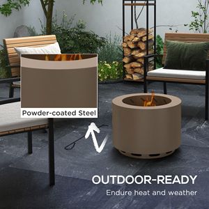 Portable Smokeless Steel Bronze <b>Fire</b> <b>Pit</b> <b>Table</b> for Outdoor Camping Bonfire Stove <b>with</b> Poker for Patio Picnic Burn Function - Product Image 6