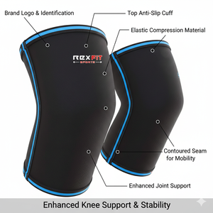 Manchons de compression pour coudes Rexfit Sport Heavy Duty 5 mm pour la musculation et l'haltérophilie, équipement de soutien des bras - Product Image 5