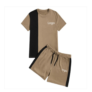 Low MOQ Summer Breathable Men's Casual Short Sleeve Athletic Short Set High Quality <b>Polyester</b>/Cotton Knitted Men’s <b>T</b>-<b>Shirt</b> Sets - Product Image 6