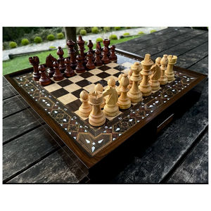 Premium Wood <b>Chess</b> Set with Drawer Storage Folding Inlay Chessboard Professional <b>Magnetic</b> Staunton Pieces Wholesale Game Set - Product Image 1