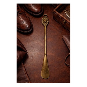 Compact Yet Strong Brass Shoe Horn Premium Finish Easy Grip Shoe Wearing <b>Helper</b> Tool For Everyday Use - Product Image 6