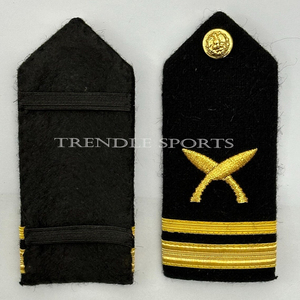 Correas de Hombro de Algodón Negro con Espadas Cruzadas Doradas y Rayas, Accesorios de Uniforme - Product Image 4