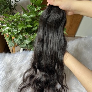Paquets de cheveux humains ondulés naturels vietnamiens Extensions de cheveux de vague indienne non chimiques non transformés avec dentelle HD Style à boucles courtes - Product Image 6