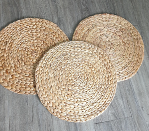 Salvamantel Redondo Ecológico de Jacinto de Agua, Tejido a Mano, Resistente al Calor, Sostenible, con Acabado Natural Claro, OEM - Product Image 6