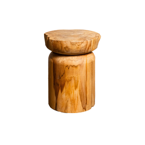 ARTERRA Premium Rustic Teak Natural Cylinder <b>Stool</b> Handcrafted Teak Furniture for Warehouse Hotel Project - Product Image 1