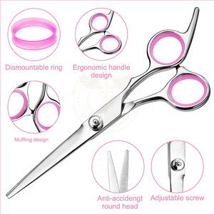 Ensemble de ciseaux à cheveux professionnels en acier inoxydable de haute qualité, légers, pour droitiers, ciseaux de coupe et d'éclaircissement pour barbier - Product Image 2