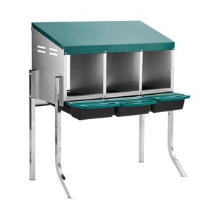 Caja de Nidificación para Gallinas de Montaje en Pared con 3 Compartimentos, Fácil Recolección de Huevos, Percha, Caja de Cría, Jaulas para Animales para Poner Huevos - Product Image 1