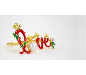 Anillo de Servilleta Rojo con Anillo Dorado, Ideal para Decoración Temática de Temporada, Mesas Románticas y Cenas en Pareja, Venta al por Mayor desde India - Product Image 4