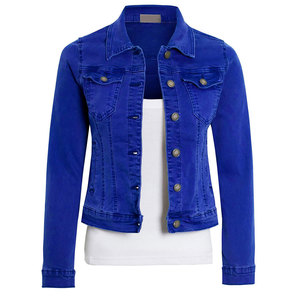 Custom Women Casual Slim Fit <b>Denim</b> <b>Jacket</b> Soft Cotton Jeans Fabric <b>Long</b> Sleeve Turn-down Collar Button Closure <b>Denim</b> <b>Jacket</b> - Product Image 5