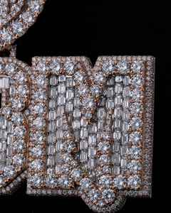 Custom Name GSM Moissanite <b>Pendant</b> Baguette Cut Jewelry <b>Initial</b> <b>Pendant</b> Iced Out Hip Hop Jewelry Gift For Her - Product Image 5