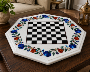 Luxury White Marble Eco-Friendly Handmade <b>Chess</b> <b>Table</b> Stone Board for Valentine's Day Christmas Home and Hotel Decor - Product Image 1