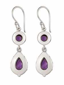Pendientes Colgantes de Amatista Púrpura, Joyería Boho con Piedras Preciosas, Hechos a Mano, Regalo de Boda o Compromiso para Ella, Chapados en Plata de Ley - Product Image 4