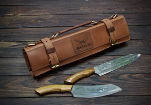 Sac de Chef en Cuir Véritable Robuste Anti-Odeur, Étui Portable pour Couteaux et Ustensiles de Cuisine pour Étudiants en Culinaria LSKR-0088 - Product Image 3