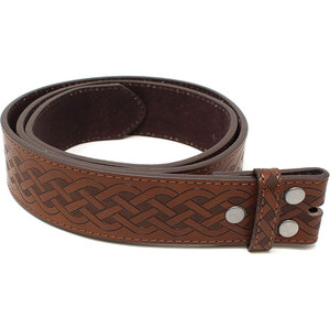 Correa de Cuero Marrón con Patrón de Nudo Celta Grabado, 1.5 Pulgadas de Ancho, con Broches, Cinturones Irlandeses Tartan Clan, Venta al Por Mayor de Fábrica - Product Image 2