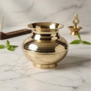 Lota de Latón Hecha a Mano, Recipiente para Agua o Colorante para Puja, Diseño Curvo y Estilo Personalizado con Empaque Premium - Product Image 5