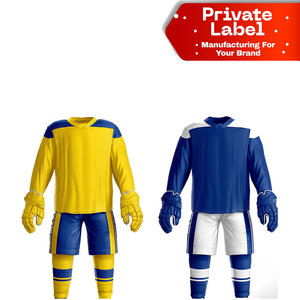 Uniforme de Hockey sobre Hielo con Cuello en V, Sublimación Completa, Diseño Personalizado con Bloques de Color, Reversible, Uniforme de Práctica de Dos Tonos - Product Image 1