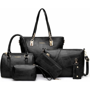 Ensemble de sacs à main décontractés vert menthe pour femme : sac fourre-tout, sac à bandoulière, pochette portefeuille, porte-clés en cuir PU et cuir de vachette véritable durable - Product Image 4
