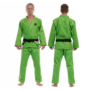 Kimono de Karate YQ para Adultos, Unisex, Verde, 100% Algodón, Uniforme de Artes Marciales con Cinturón Negro, Logotipo Frontal, 160g, Corte Regular - Product Image 4