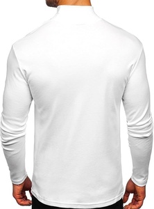 Pull à col roulé en tricot noir uni pour homme, manches longues, vêtements d'hiver - Product Image 3