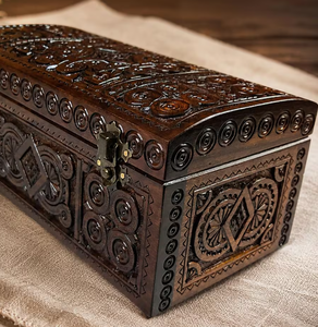 Wholesale Decorative Wooden Carved Domed Box Vintage Keepsake Storage Chest Handcrafted <b>Wood</b> Jewelry Box Organizer Gift - Product Image 4