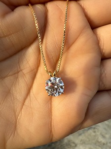 Colgante Solitario de Diamante Cultivado en Laboratorio de 2.5 CT, Cadena de Oro de 14K, Anillo con Certificado IGI, Corte Excelente y Brillante, Lujoso para Mujer - Product Image 2