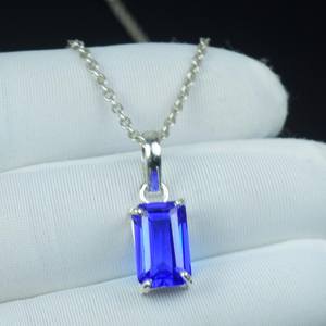 Colgante de Tanzanita Azul Natural, Collar de Plata de Ley 925, Piedra Preciosa de Nacimiento de Diciembre, Regalo - Product Image 2