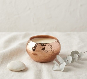 Luxury Hammered Gold Metal <b>Candle</b> Jar With Lid Handcrafted Brass <b>Candle</b> Pot For Home Decor Scented Soy Wax Container Wholesale - Product Image 4