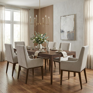 Silla de Comedor con Brazos, Diseño Moderno y Duradero de Mediados de Siglo, Madera de Haya Sólida, Tapizada en Tela Premium, Muebles para el Hogar Nam Hai - Product Image 4