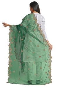 ผ้าคลุมไหล่ดีไซน์เนอร์สวยงามจากอินเดีย ผ้าเน็ตปักลายหรูหรา สำหรับงานแต่งงาน งานลำลอง และชุดพื้นเมืองสำหรับผู้หญิง ขายดีที่สุด - Product Image 2