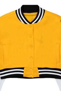 Veste universitaire personnalisée pour femme, corps en laine, manches en cuir, finition OEM, veste d'hiver - Product Image 5
