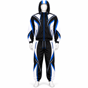 Conjunto de Chaqueta Cortavientos y Pantalones Deportivos de Poliéster Personalizados, de Secado Rápido, Estilo Deportivo, Impermeable, de Nailon - Product Image 1