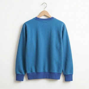 เสื้อสเวตเชิ้ตคอกลมสีน้ำเงินสำหรับผู้ชาย ปักโลโก้ตามสั่ง ทรงปกติ ผ้าฝ้ายถัก สวมใส่สบายๆ สำหรับฤดูใบไม้ร่วง - Product Image 2