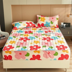 Quilted Woven <b>Bed</b> Protection <b>Pad</b> Plain Dyed Breathable Machine Washable All-Season Mattress Cover Hospital Adult 300tc 100% - Product Image 3
