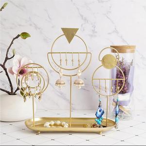 Organizador de Joyas Artístico con Marcos Geométricos, Diseño de Múltiples Ganchos, Bandeja Integrada, Almacenamiento Anti-Enredos, Exhibición Elegante - Product Image 3