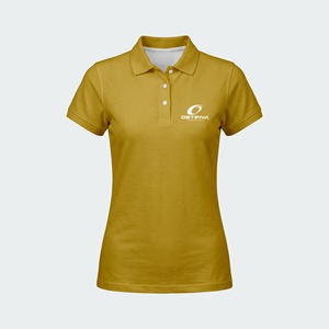 Women's <b>Orange</b> <b>Polo</b> <b>Shirt</b> Short Sleeve Solid Color Casual Breathable cotton Fabric Heat Transfer Front Logo - Product Image 3