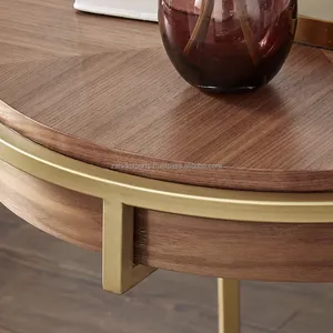 Luxury Handmade Modern Round Coffee Table Set Gold Metal <b>Frame</b> Adjustable Eco-Friendly Factory Export Home Decor ZAHID EXPORTS - Product Image 3