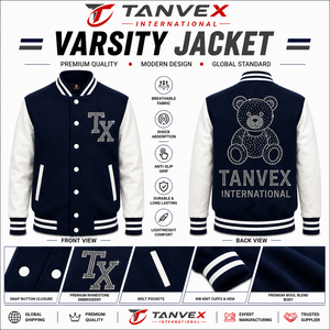เสื้อแจ็คเก็ตวาร์ซิตี้สำหรับผู้ชาย TANVEX INTERNATIONAL รุ่นรักษ์โลกสำหรับฤดูหนาว ลายดอกกุหลาบพร้อมโลโก้ TX ด้านหน้าและด้านหลัง - Product Image 2