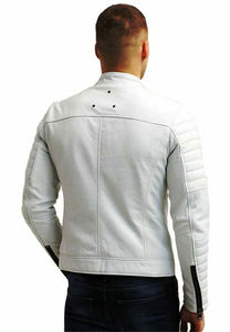 Veste d'hiver en cuir pour homme, coupe ajustée, décontractée, en cuir véritable, col montant, veste tendance, prix de gros personnalisé - Product Image 4