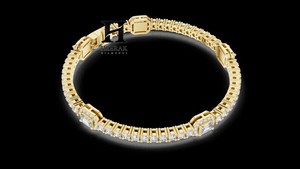 Luxury Emerald Cut Diamond Tennis Bracelet 14K 18K White Gold Lab Grown Diamond IGI Certified Halo Link Bracelet for Women - Product Image 4