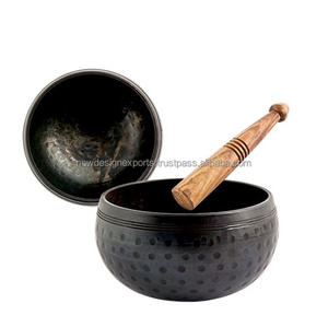 Bol chantant rond en laiton antique martelé noir avec impression offset personnalisée Style Feng Shui poli pour les cadeaux du nouvel an artisanat - Product Image 1